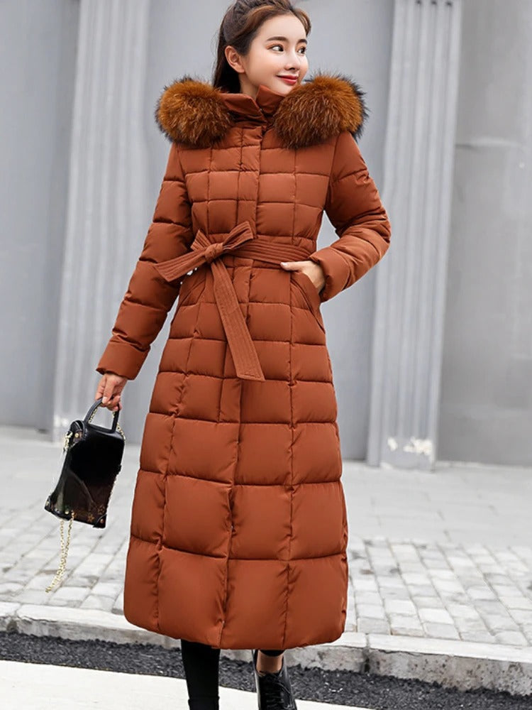 Parka Donna Invernale con Collo in Pelliccia Caldo Elegante - Brentozzi