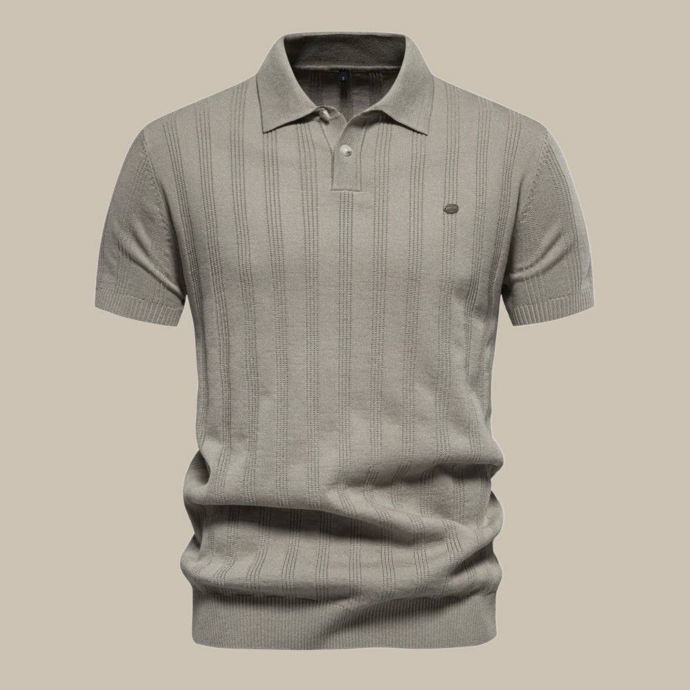 Polo Uomo Maglia Strutturata con Bottoni