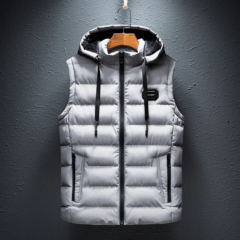 Gilet Imbottito Uomo con Cappuccio Slim Fit