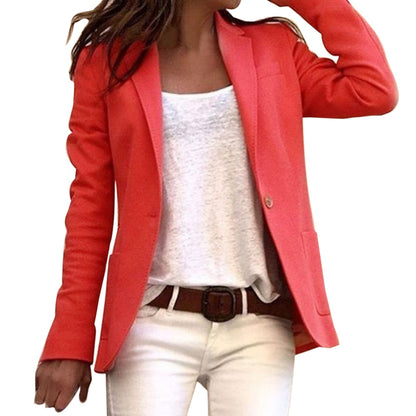 Blazer Donna Casual Manica Lunga Vestibilità Slim