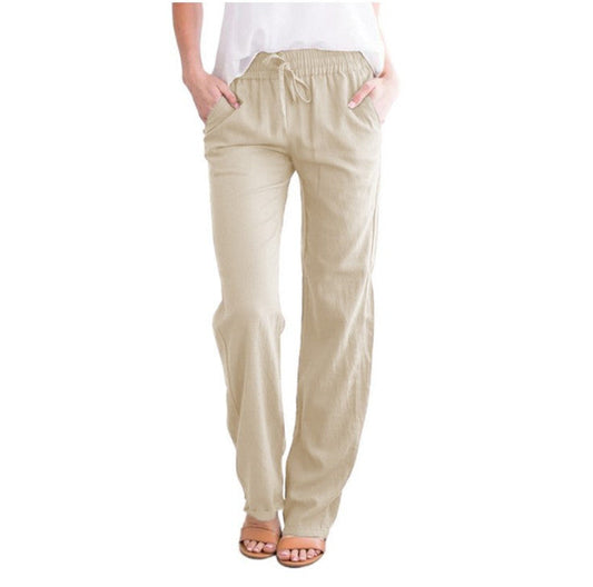 Pantaloni Lino Donna Estivi Con Coulisse Comodi - Brentozzi
