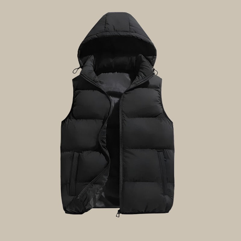Gilet Uomo con Cappuccio Imbottito Comodo Pratico