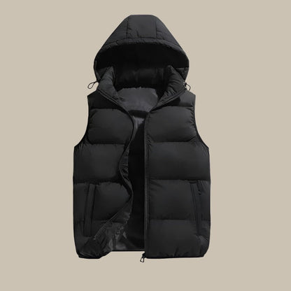 Gilet Uomo con Cappuccio Imbottito Comodo Pratico