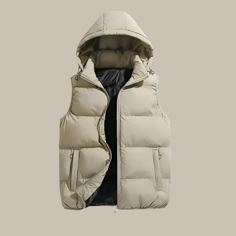 Gilet Uomo con Cappuccio Imbottito Comodo Pratico