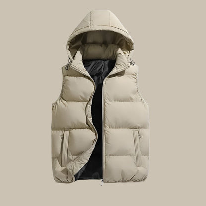 Gilet Uomo con Cappuccio Imbottito Comodo Pratico