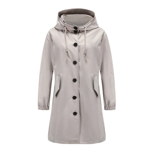 Giacca Antipioggia Donna con Cappuccio Impermeabile - Brentozzi
