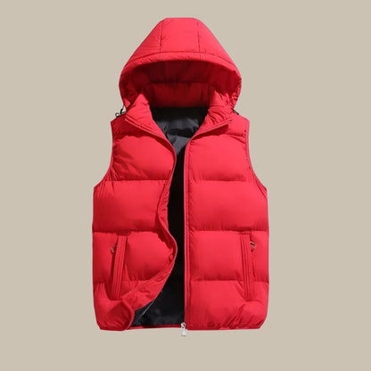 Gilet Uomo con Cappuccio Imbottito Comodo Pratico