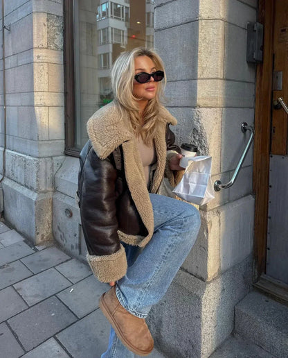 Giacca Aviatore Donna Similpelle Vestibilità Classica - Vesarelli