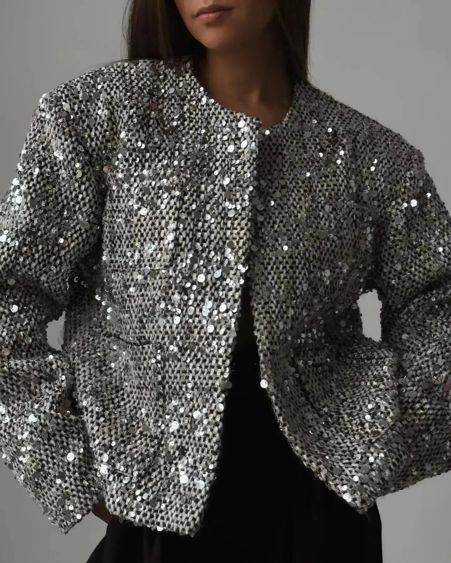 Bomber Donna con Paillettes Vestibilità Regular - Vesarelli