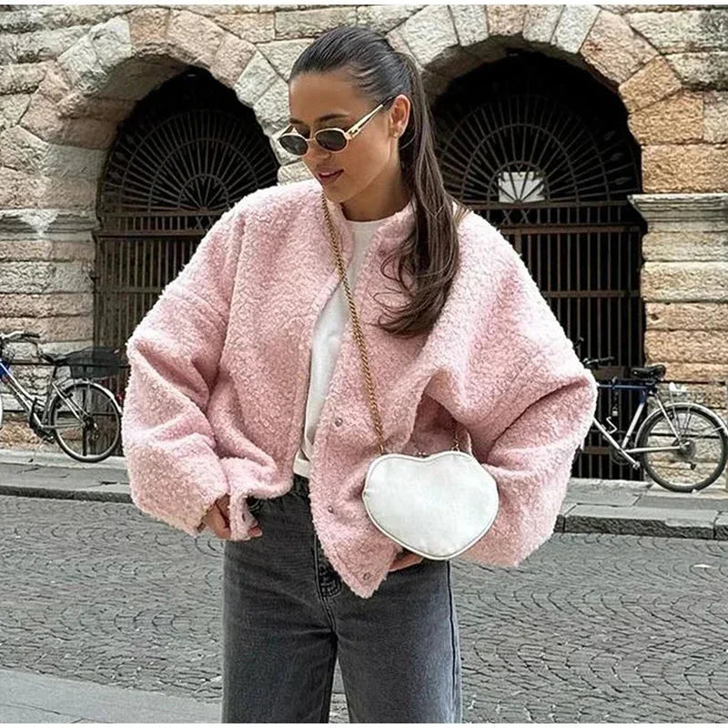 Bomber Donna in Tessuto Teddy Vestibilità Regular - Vesarelli