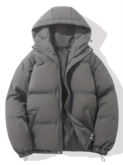 Veste d'hiver femme violette avec capuche ajustable et fermeture éclair, conçue pour les journées froides.