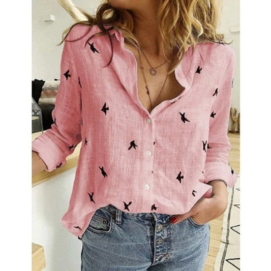 Camicia Lino Donna Manica Lunga Casual - Brentozzi