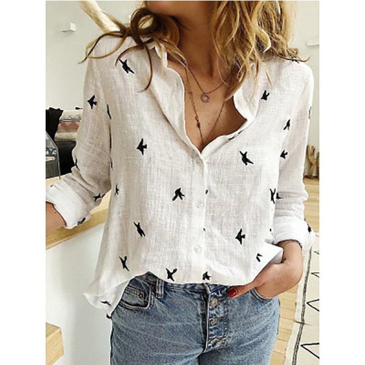 Camicia Lino Donna Manica Lunga Casual