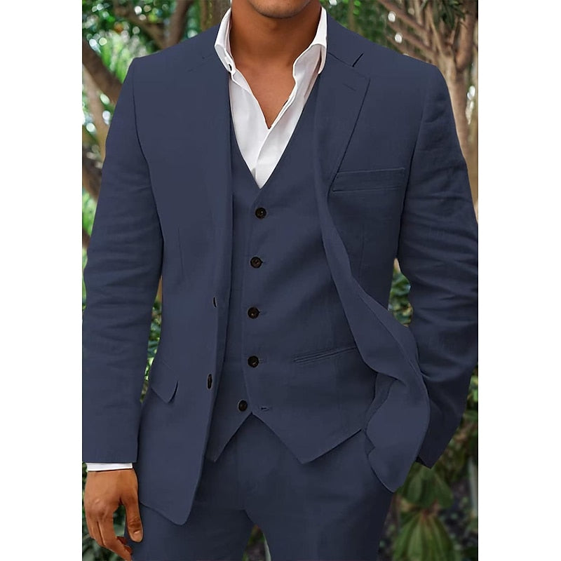 Completo Uomo Tre Pezzi Blazer Gilet e Pantaloni