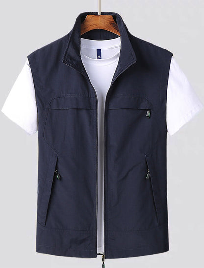 Gilet Uomo Senza Maniche con Chiusura Lampo Frontale