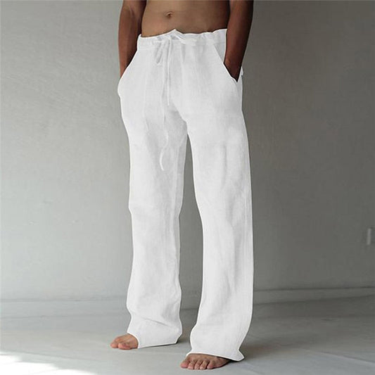 Pantaloni Lino Uomo Estivi con Coulisse Regular Fit - Brentozzi