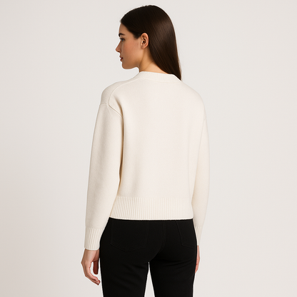 Maglione Oversize Donna con Motivo a Cuori Morbido