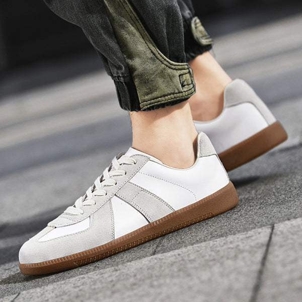 Sneakers Uomo Basse con Lacci e Dettagli a Pannelli