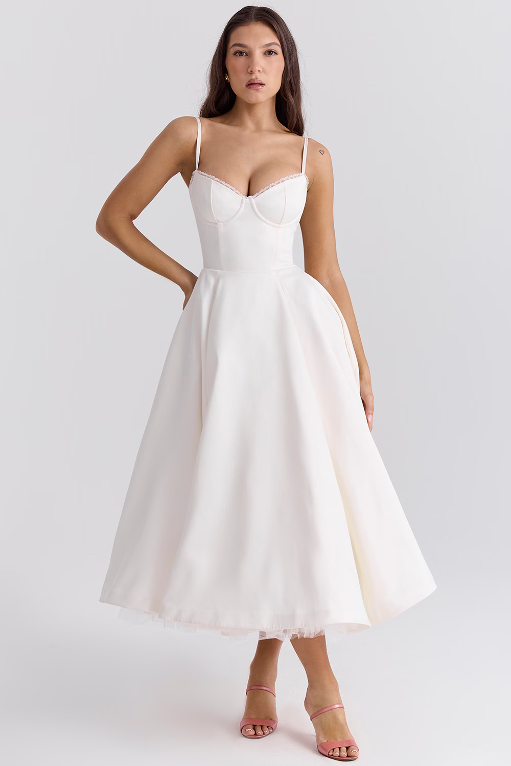 Abito Midi Donna Bustier Senza Maniche