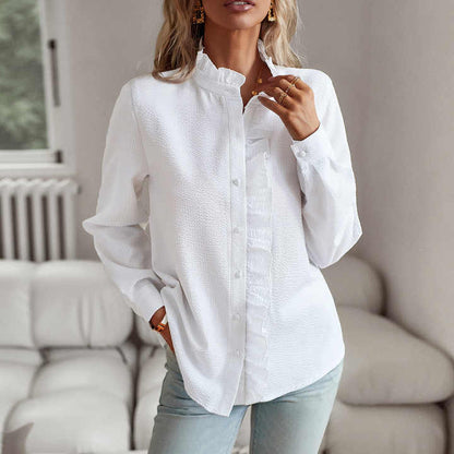 Blusa Donna Manica Lunga con Bottoni Classica