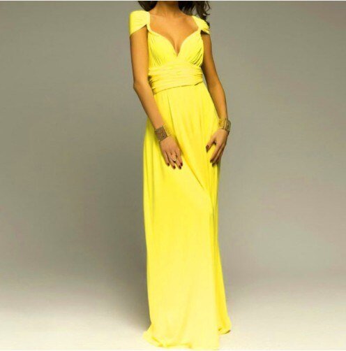 Abito Maxi Donna Svasato Elegante Cerimonia