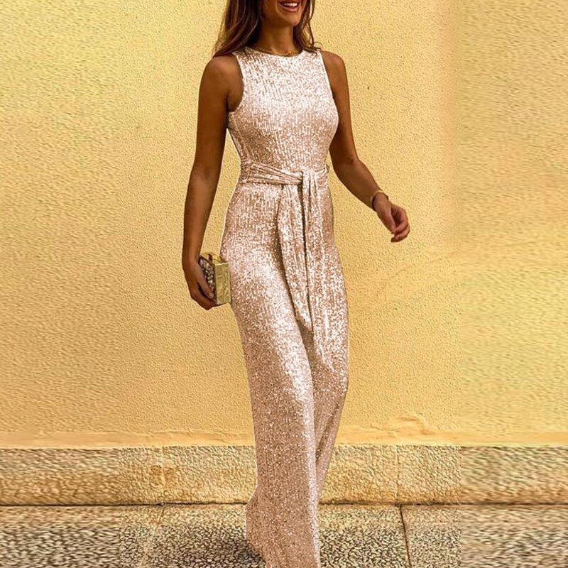 Tuta Elegante Donna con Glitter Vestibilità Classica