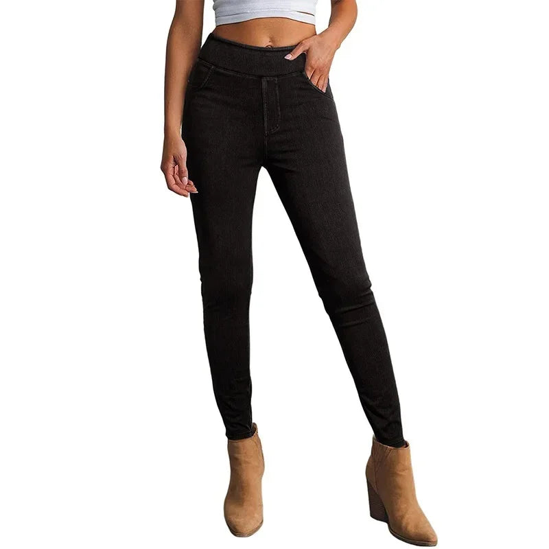 Jeans Donna Slim Fit Vita Alta con Tessuto Elasticizzato