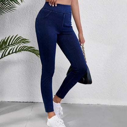 Jeans Donna Slim Fit Vita Alta con Tessuto Elasticizzato