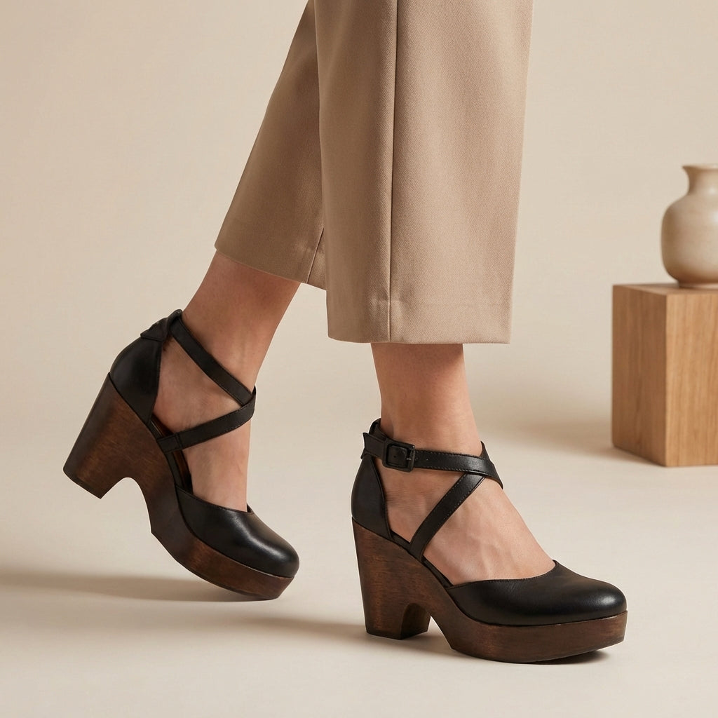 Sandali Donna con Plateau Tacco a Blocco e Cinturino - Brentozzi