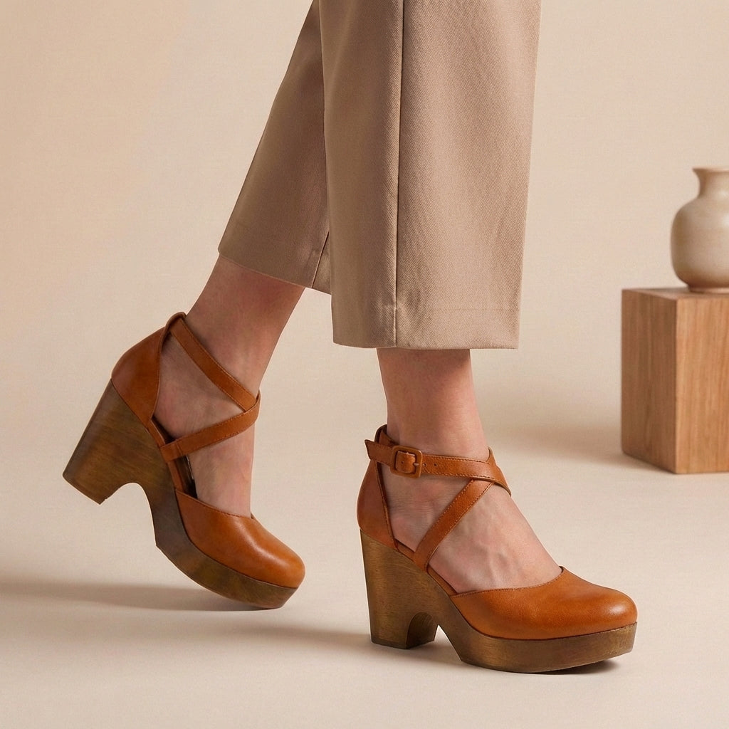 Sandali Donna con Plateau Tacco a Blocco e Cinturino