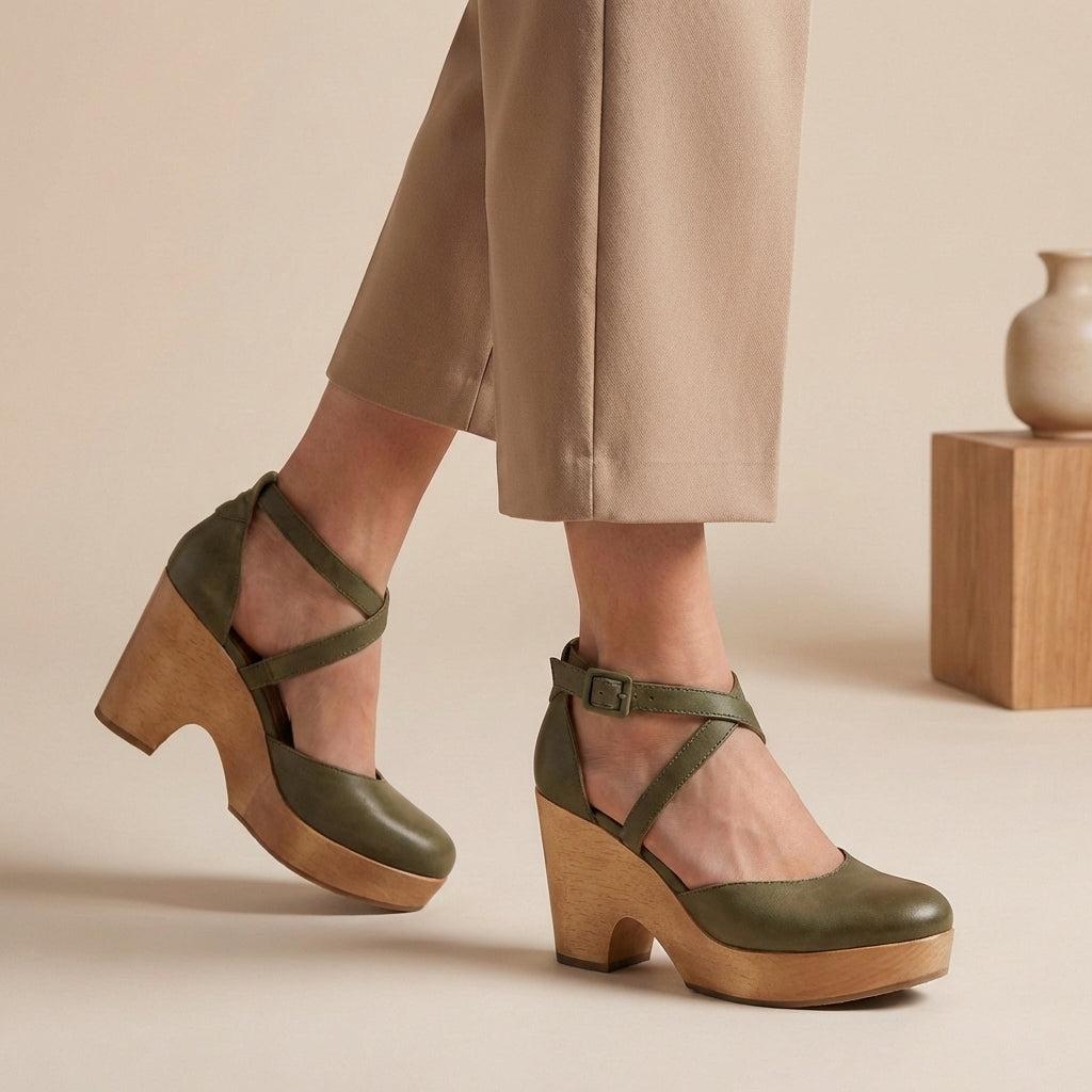 Sandali Donna con Plateau Tacco a Blocco e Cinturino