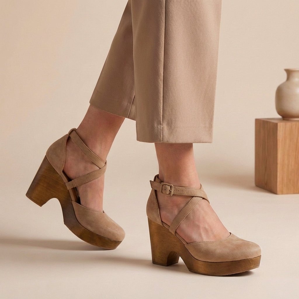 Sandali Donna con Plateau Tacco a Blocco e Cinturino