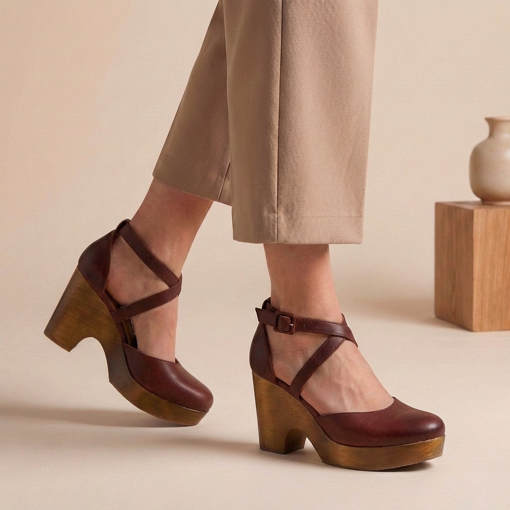 Sandali Donna con Plateau Tacco a Blocco e Cinturino