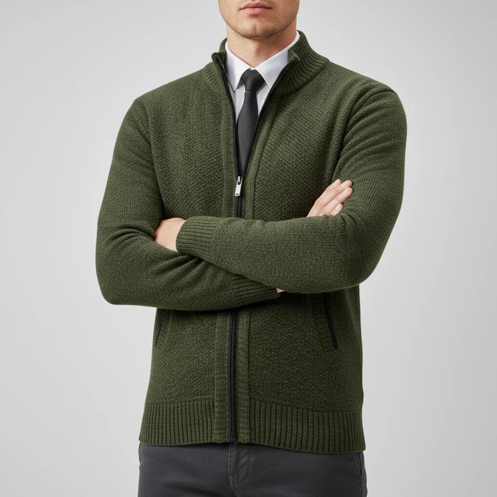 Cardigan Uomo in Maglia con Chiusura Frontale con Zip