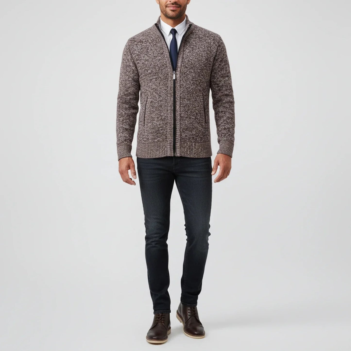 Cardigan Uomo in Maglia con Chiusura Frontale con Zip