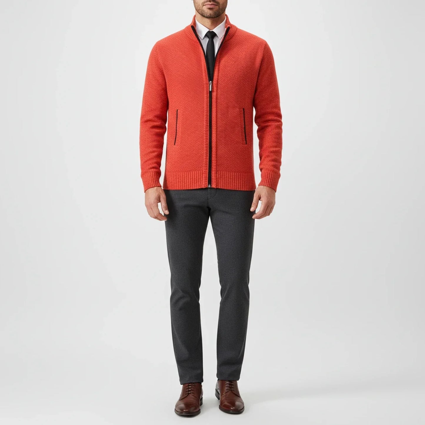 Cardigan Uomo in Maglia con Chiusura Frontale con Zip