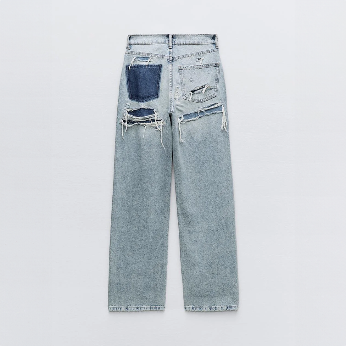 Jeans Donna Vita Alta Gamba Larga Stile Baggy