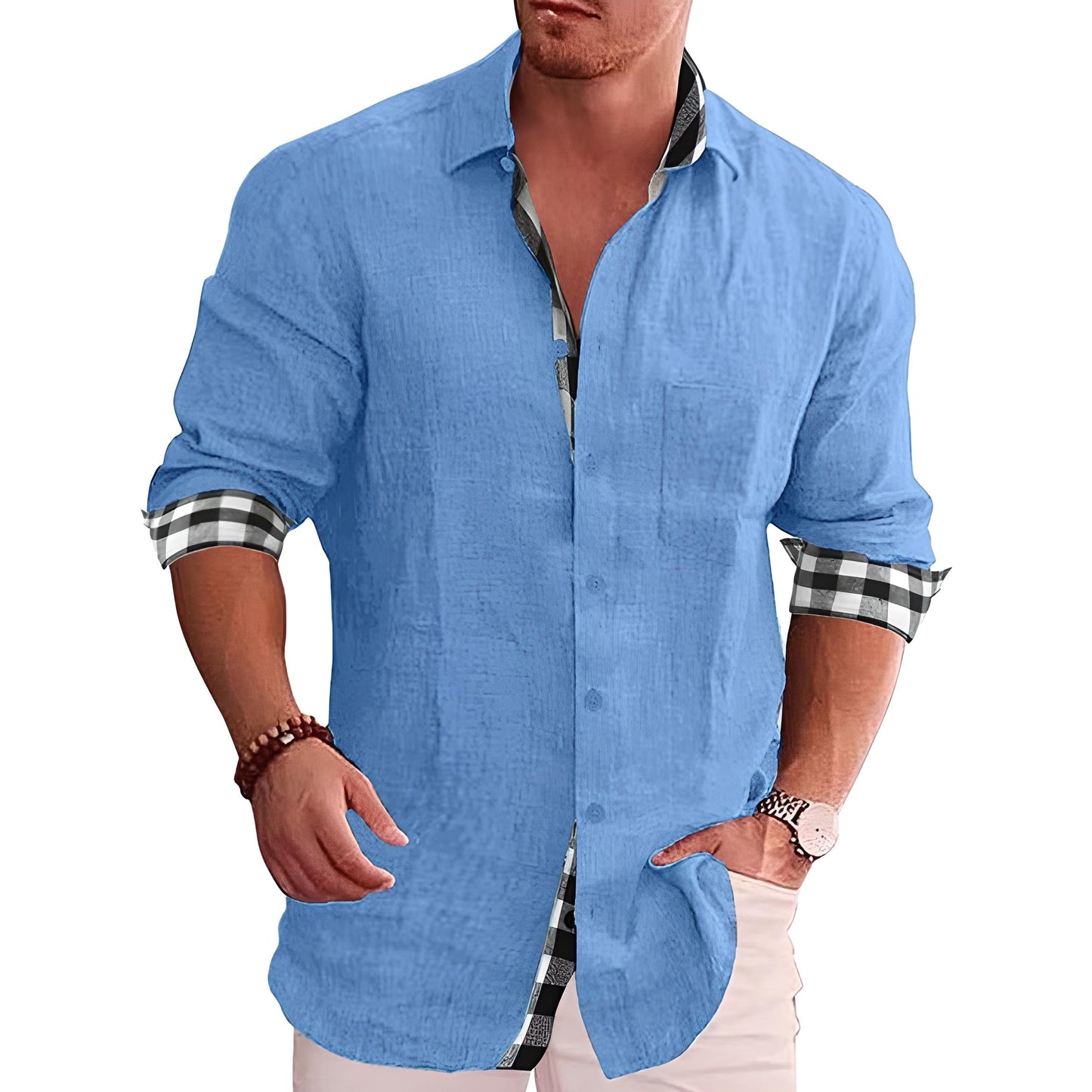 Camicia Uomo Cotone Taglio Dritto Colletto Classico