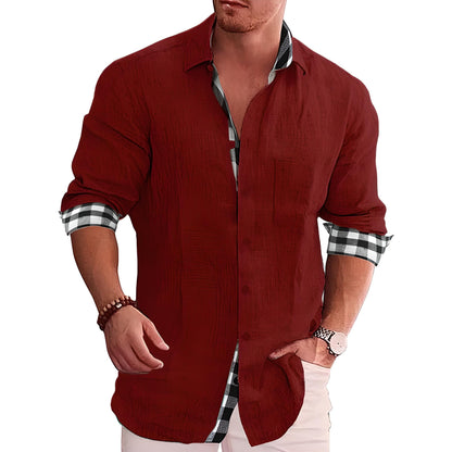 Camicia Uomo Cotone Taglio Dritto Colletto Classico