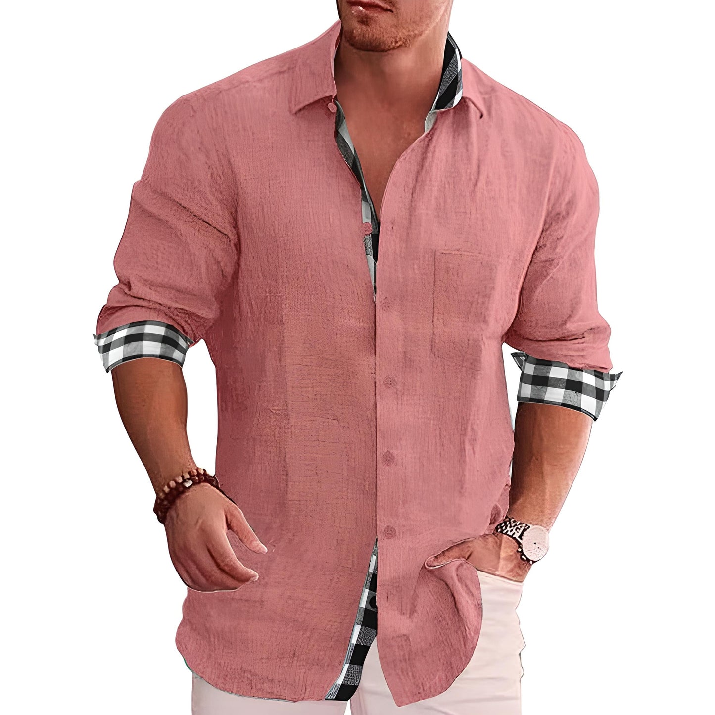 Camicia Uomo Cotone Taglio Dritto Colletto Classico