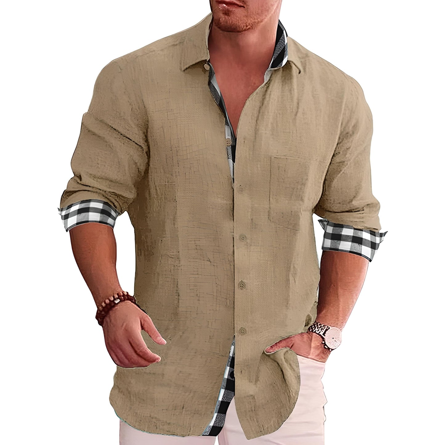 Camicia Uomo Cotone Taglio Dritto Colletto Classico